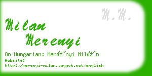 milan merenyi business card